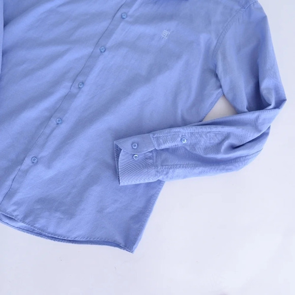 Cavallero Camiceria Slim Fit Button Down  Blue Shirt Size- 39/40 - Picture 6 of 13